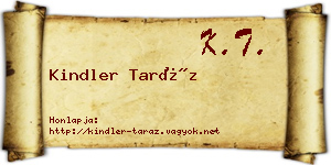 Kindler Taráz névjegykártya